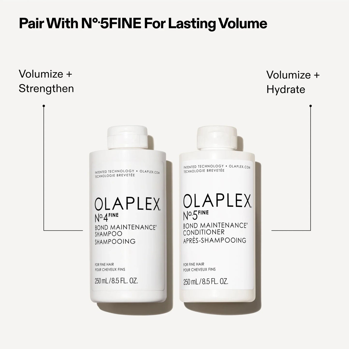 Olaplex Number 4 Bond Maintenance Shampoo for fine hair volumizes and strengthens. Pair with Olaplex Number 5 Bond Maintenance Conditioner for fine hair to volumize and hydrate