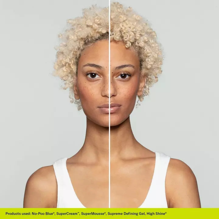 Deva Curl Model before and after use of Supreme Defining Gel - Super Strong Hold