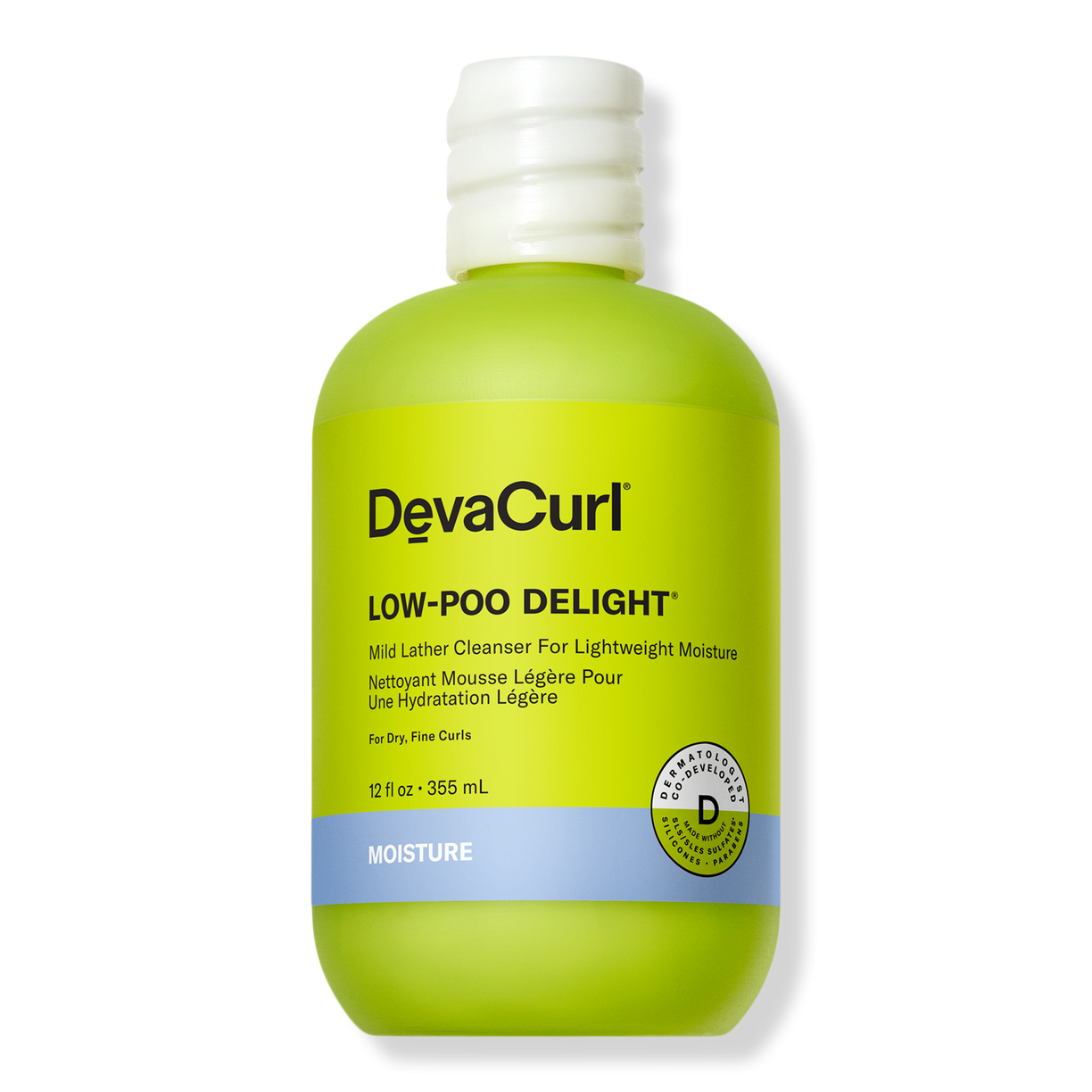 Deva Curl Low-Poo Delight Mild Lather Cleanser for Lightweight Moisture 12oz.