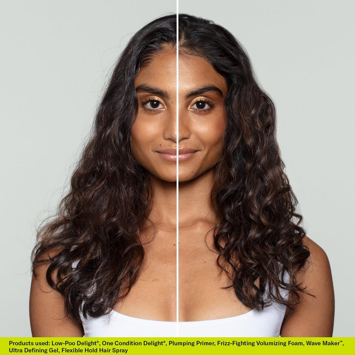 Deva Curl Ultra Defining Gel - Strong Hold used on a model to document before and after use photos