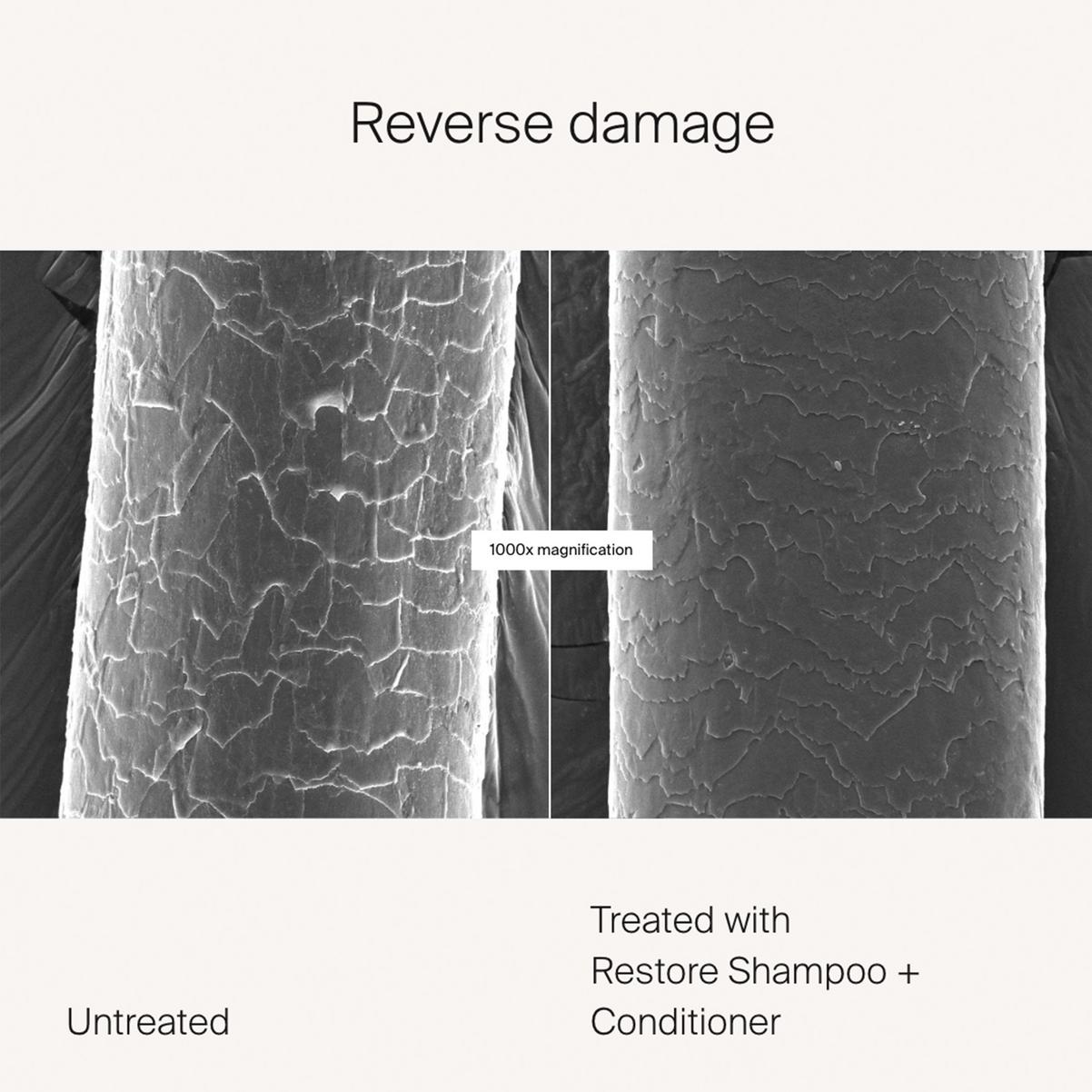 Living Proof Restore Shampoo reverses damage. Before and after use
