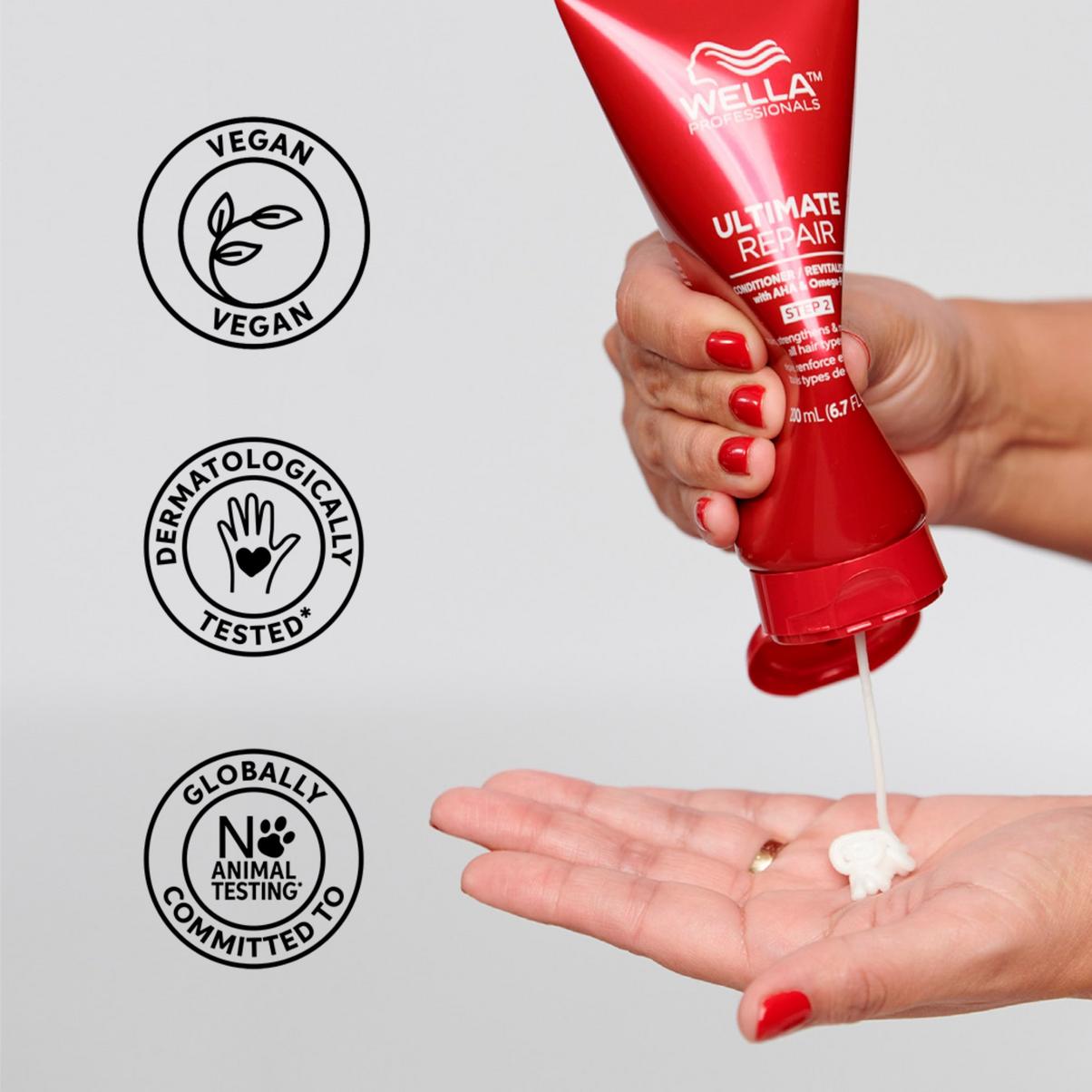 Wella Professional Ultimate Repair Conditioner is vegan, dermatologically tested and cruelty-free