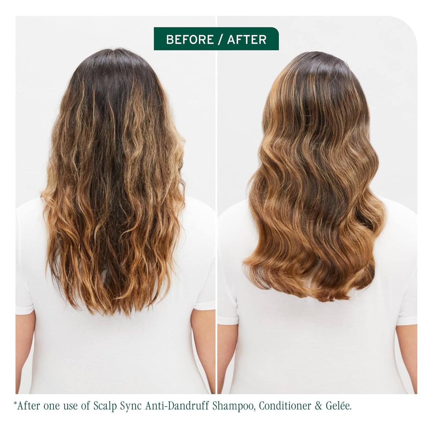 Before and after using Biolage Styling Gelée