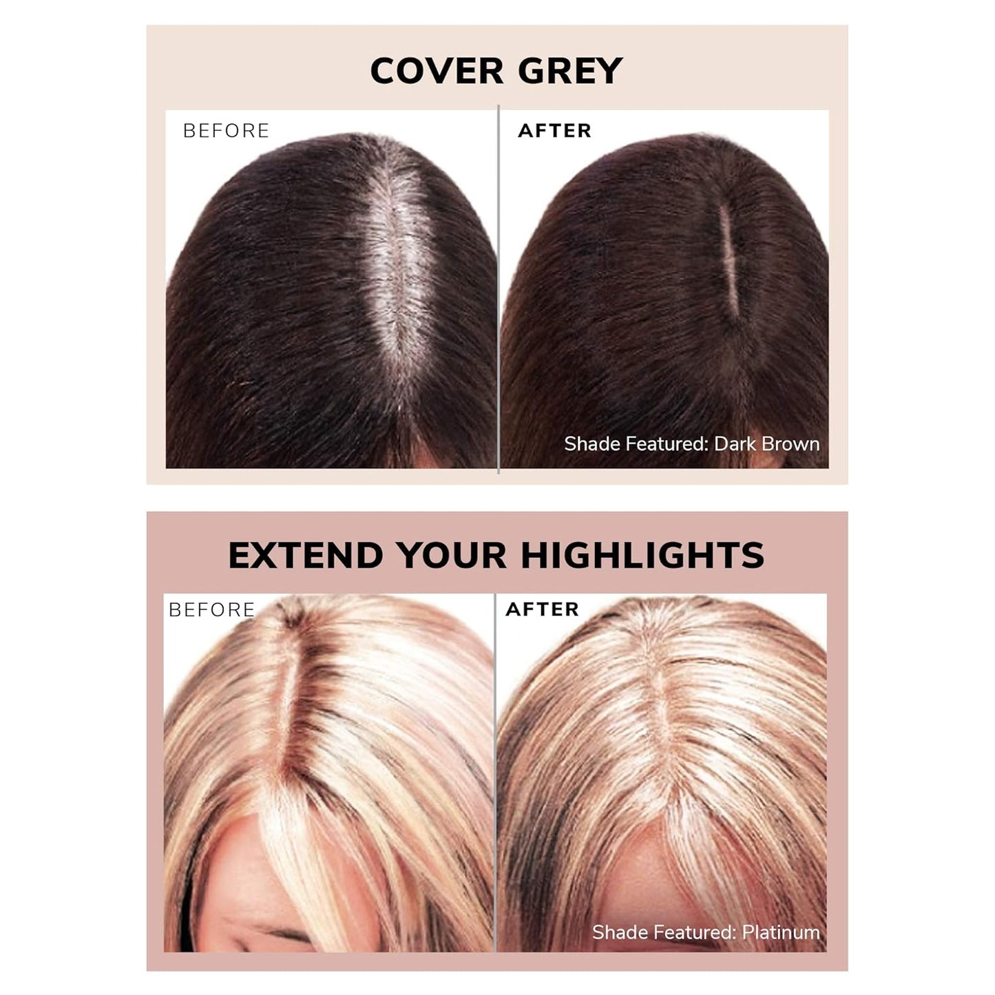 Color Wow root touch up before and after