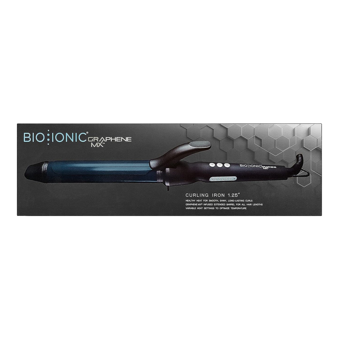 Bio Ionic Graphene MX Long Barrel Curling Iron 1.25” box
