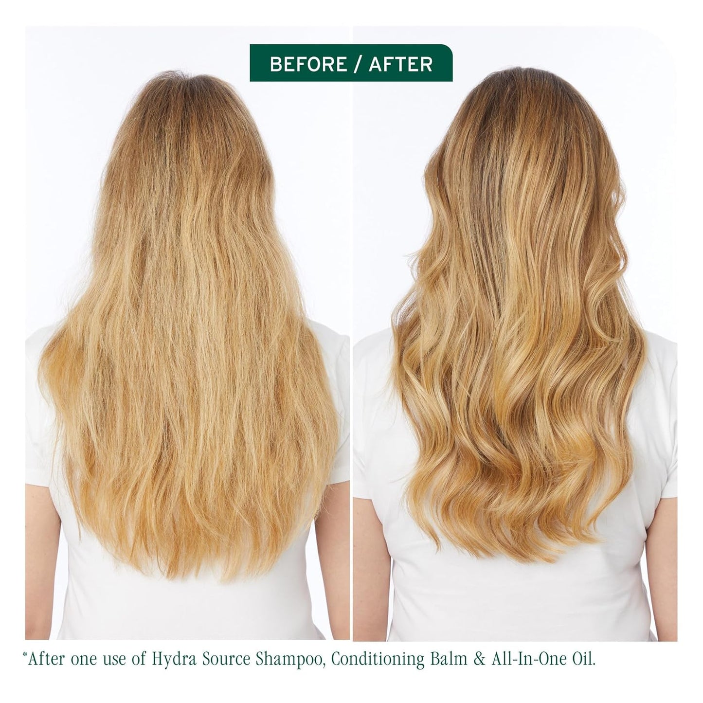 Before and After using Biolage All-In-One Multi-Benefit Oil