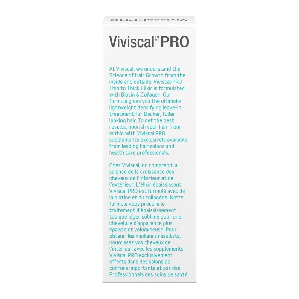 Viviscal Professional Thin to Thick Elixir back of box