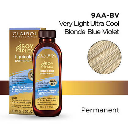 Clairol Professional Soy4Plex Liquicolor Permanent 9AA-BV Very Light Ultra Cool Blonde-Blue-violet