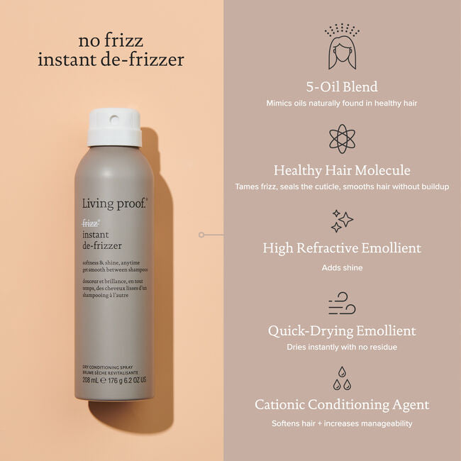 Living Proof No Frizz Instant De-FrizzerLiving Proof No Frizz Instant De-Frizzer adds softness, shine, and tames frizz