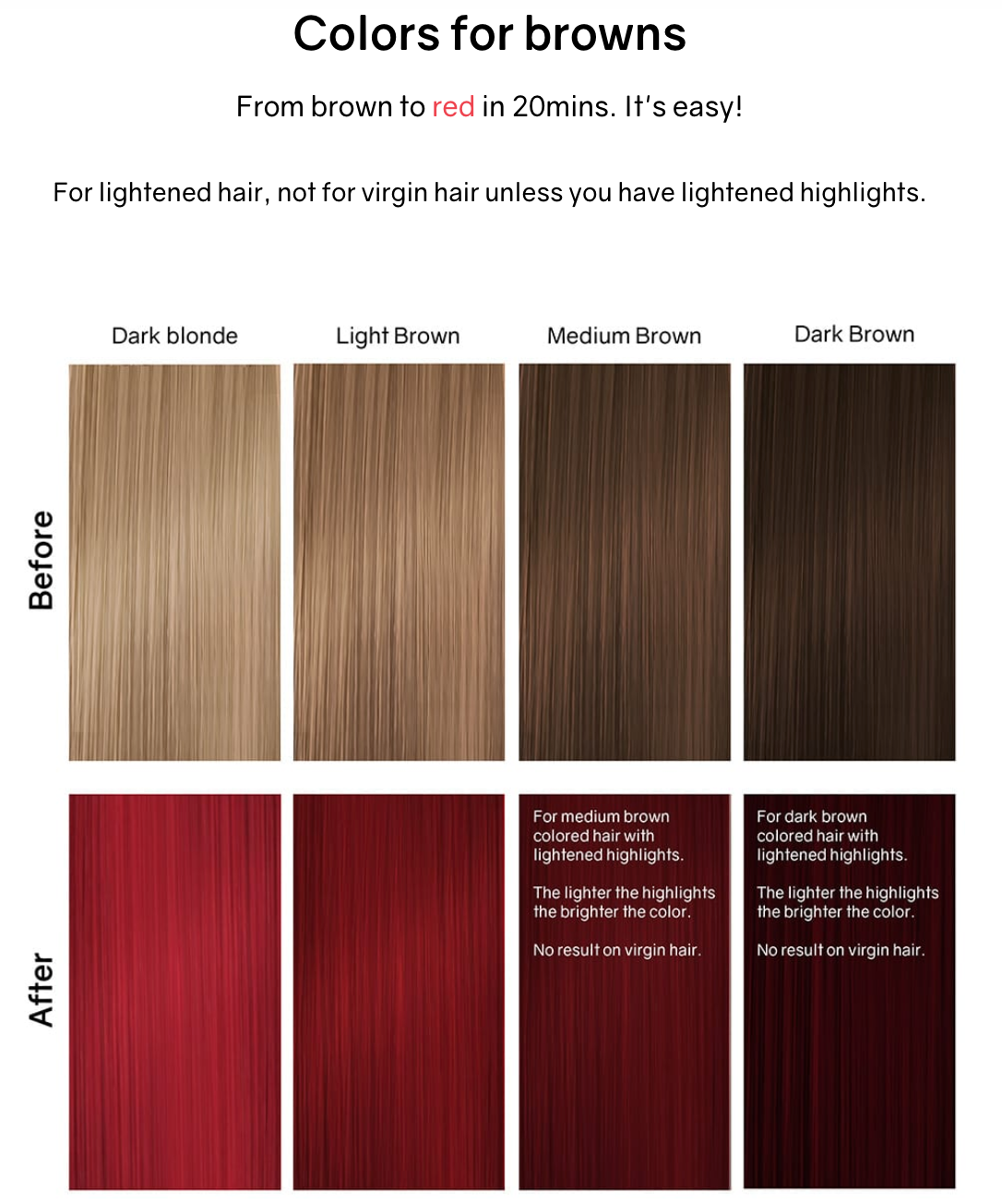 Celeb Luxury Viral Colorditioner Vivid Red Before and After for Brown Colored Hair