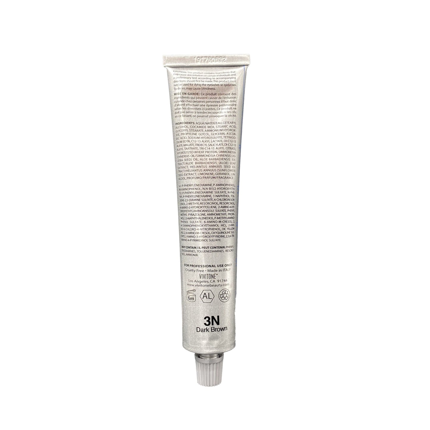 Vivitone Permanent Cream Hair Color 3oz. Ingredients