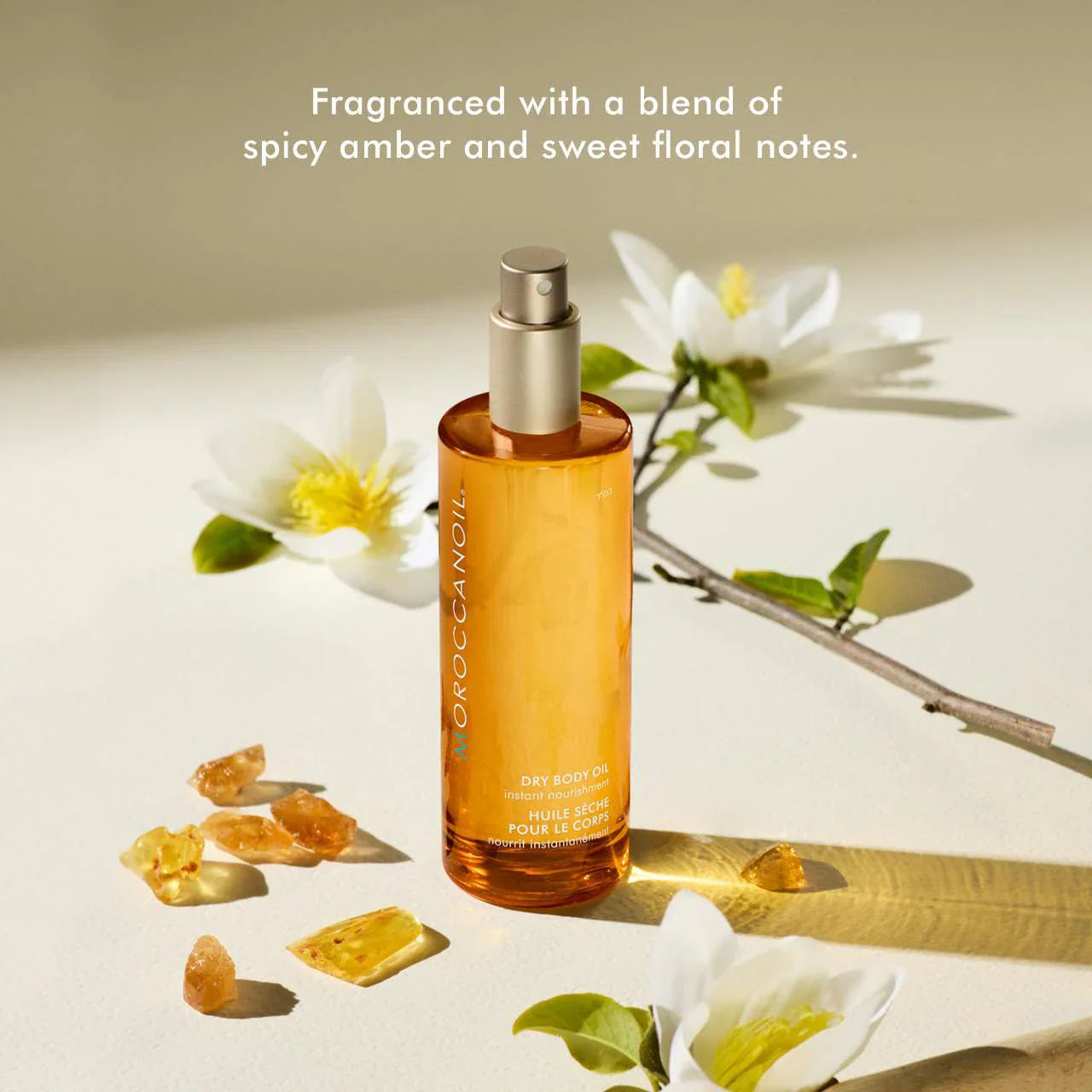 Scent: Spicy Amber + floral notes