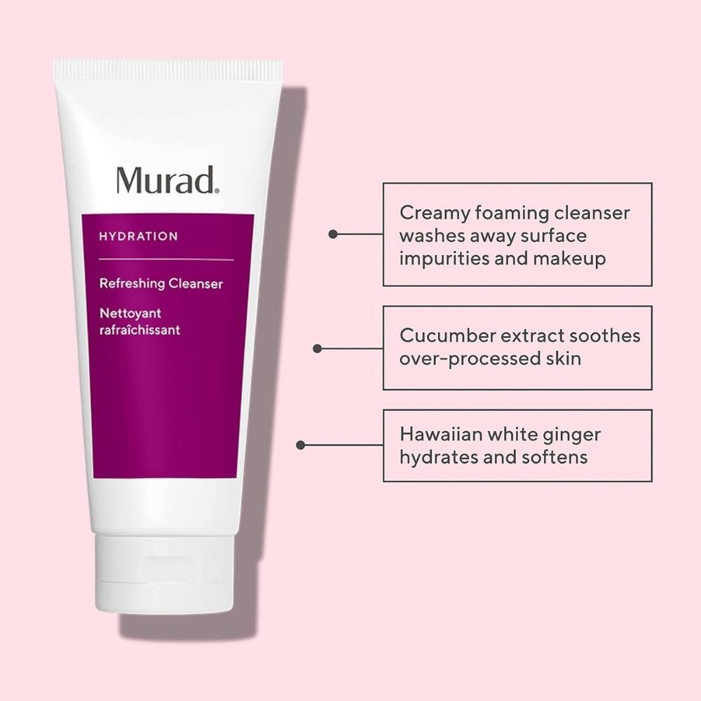 Creamy foaming cleanser washes away surface impurities and makeup