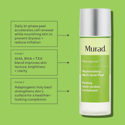 Daily bi-phase peel accelerates cell renewal while nourishing skin to prevent dryness + reduce irritation