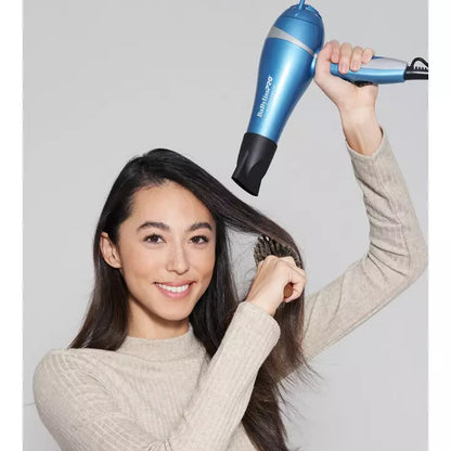 Model using BaByliss Pro Nano Titanium Dryer