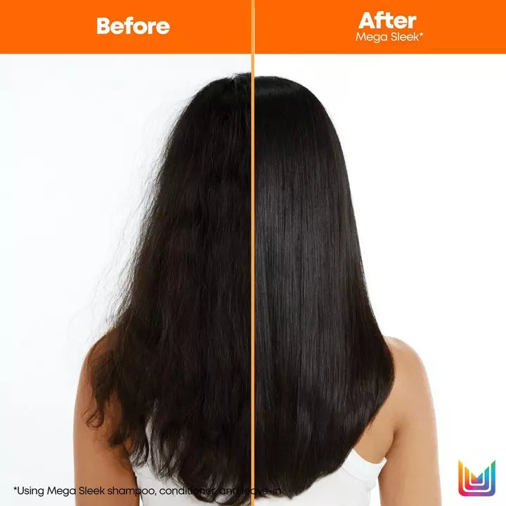 Matrix Total Results Mega Sleek Iron Smoother before and after use