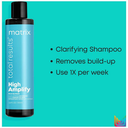 Matrix Total Results High Amplify Root Up Wash Shampoo is a clarifying shampoo that removes build-up. Use 1x per week