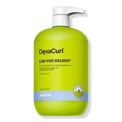 Deva Curl Low-Poo Delight Mild Lather Cleanser for Lightweight Moisture 32oz.
