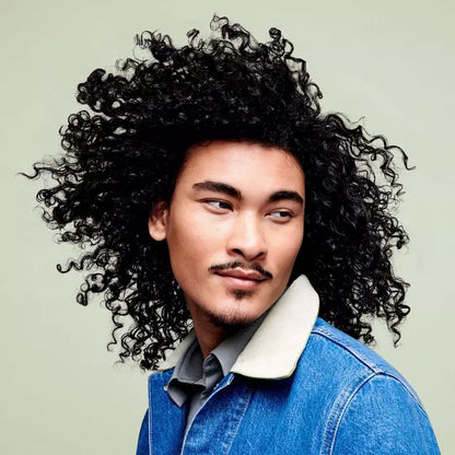 Model before and after use of Deva Curl One Condition Decadence - Ultra-Rich Cream Conditioner 