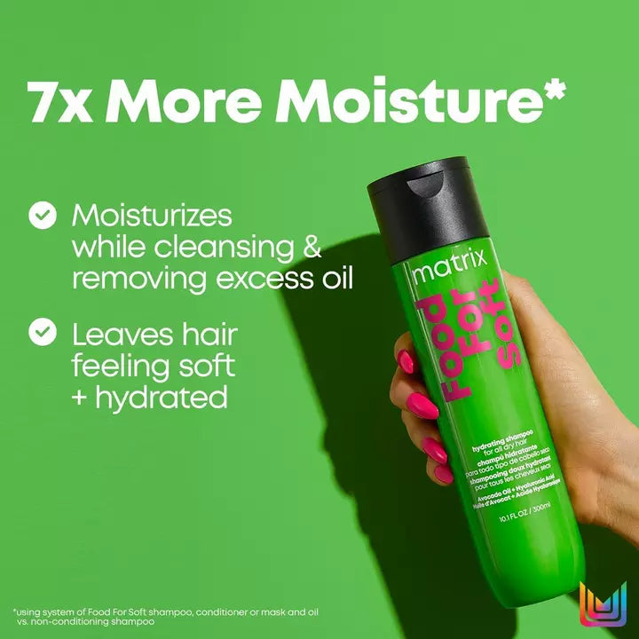 Matrix Food For Soft Hydrating Shampoo will clean and moisturize while removing excess oil