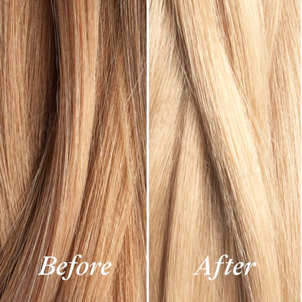 Unite Blonda Toning Shampoo before and after close up