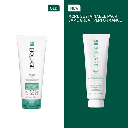 Old vs New Packaging of Biolage Scalp Sync Universal Conditioner
