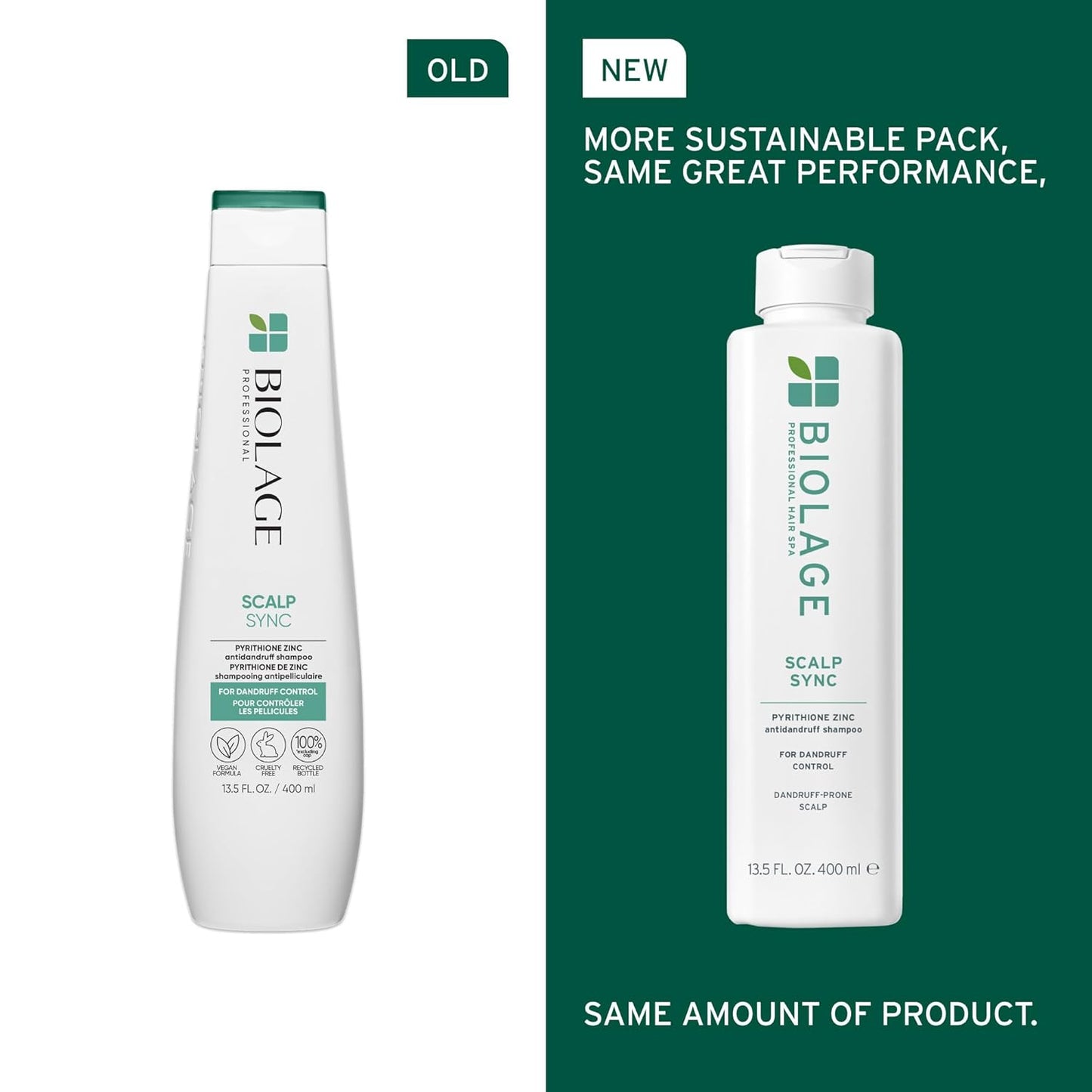 Old vs New Packaging Biolage Scalpsync Anti-Dandruff Shampoo