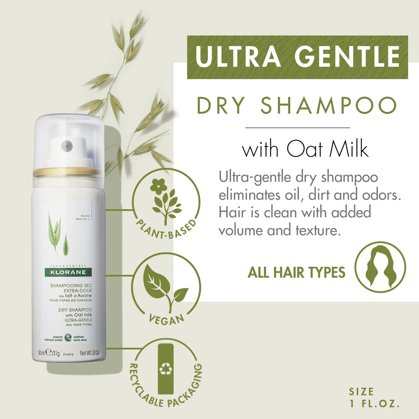 Klorane Dry Shampoo with Oat Milk