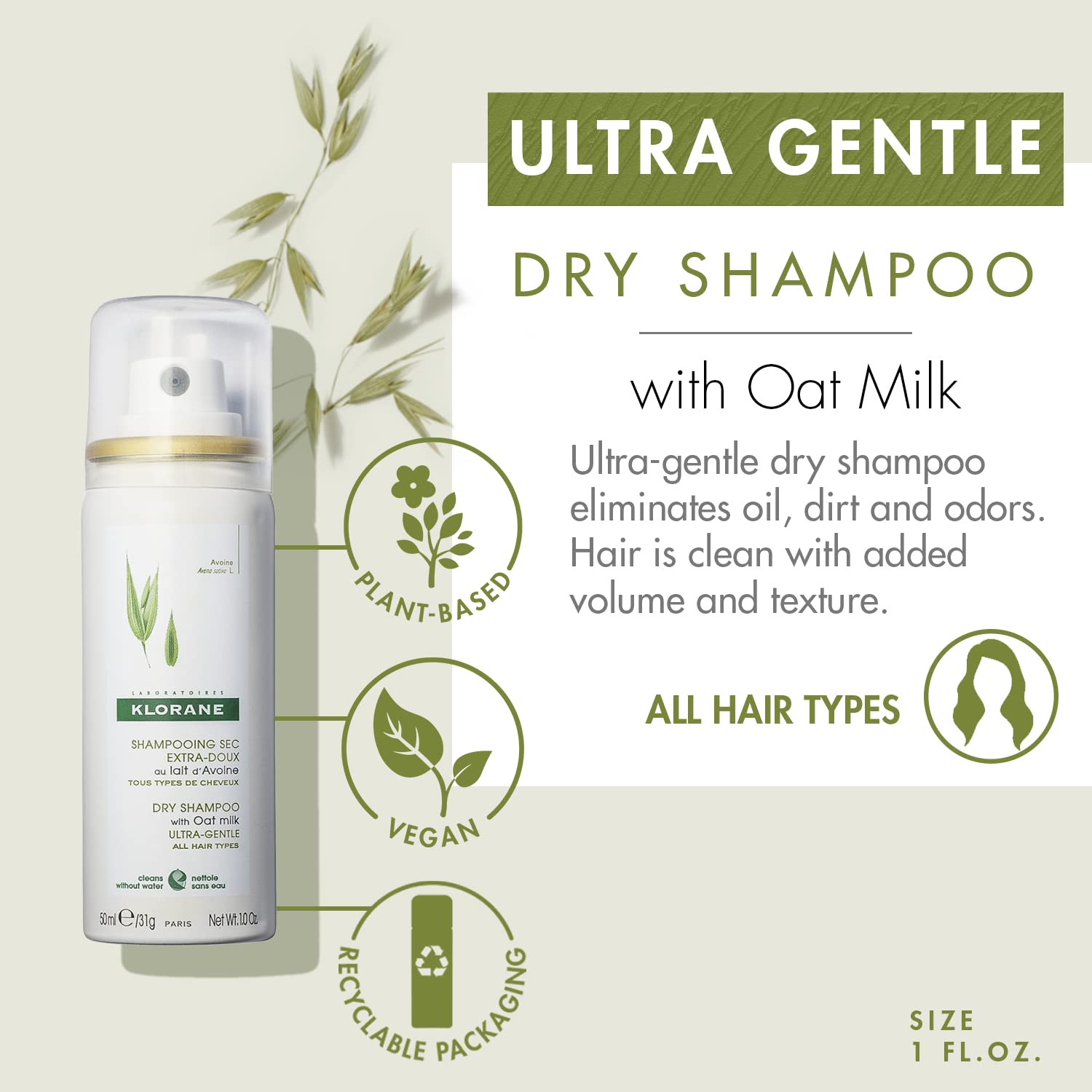 Klorane Dry Shampoo with Oat Milk