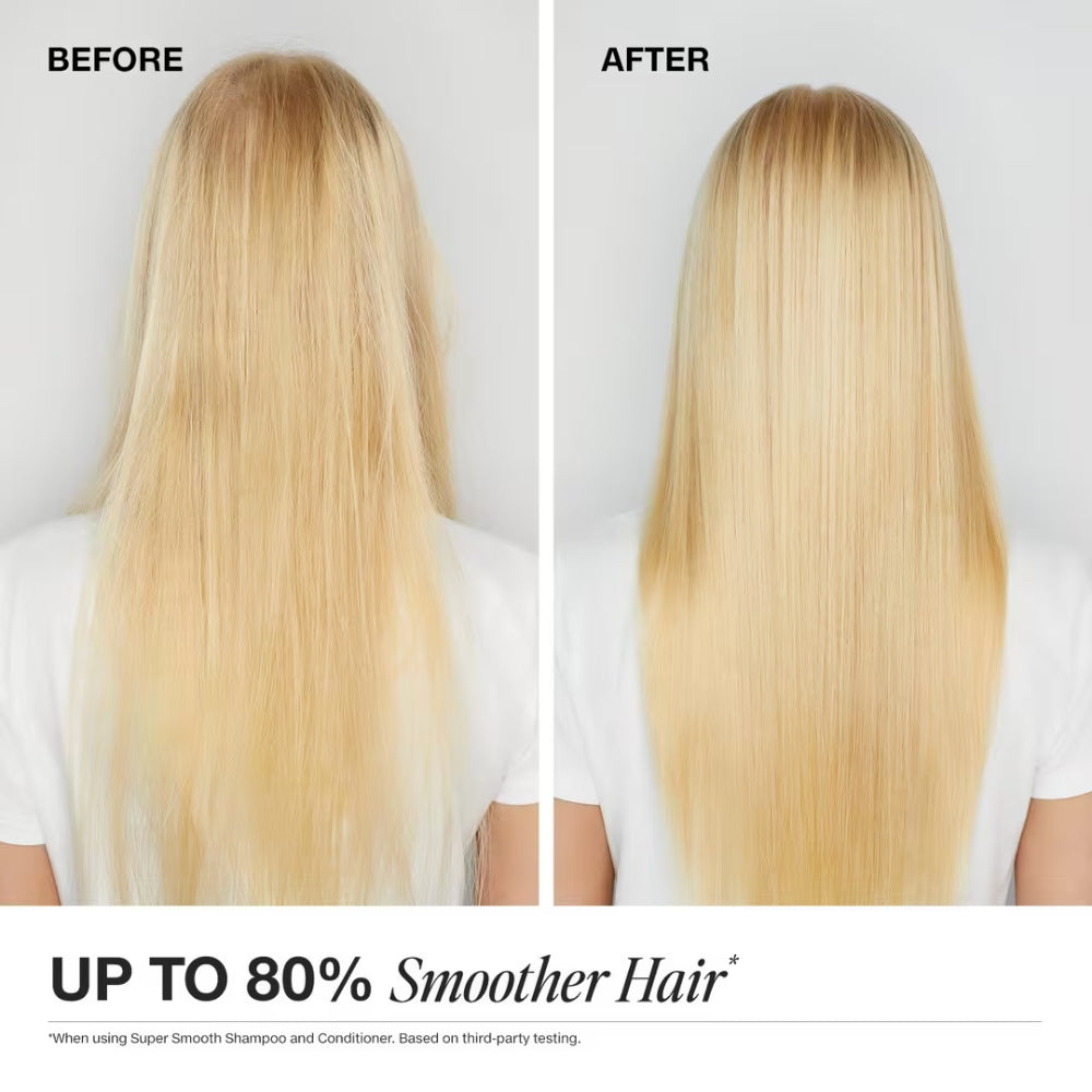Before and After using Paul Mitchell Super Skinny Conditioner reveals up to 80% smoother hair based on 3rd party testing