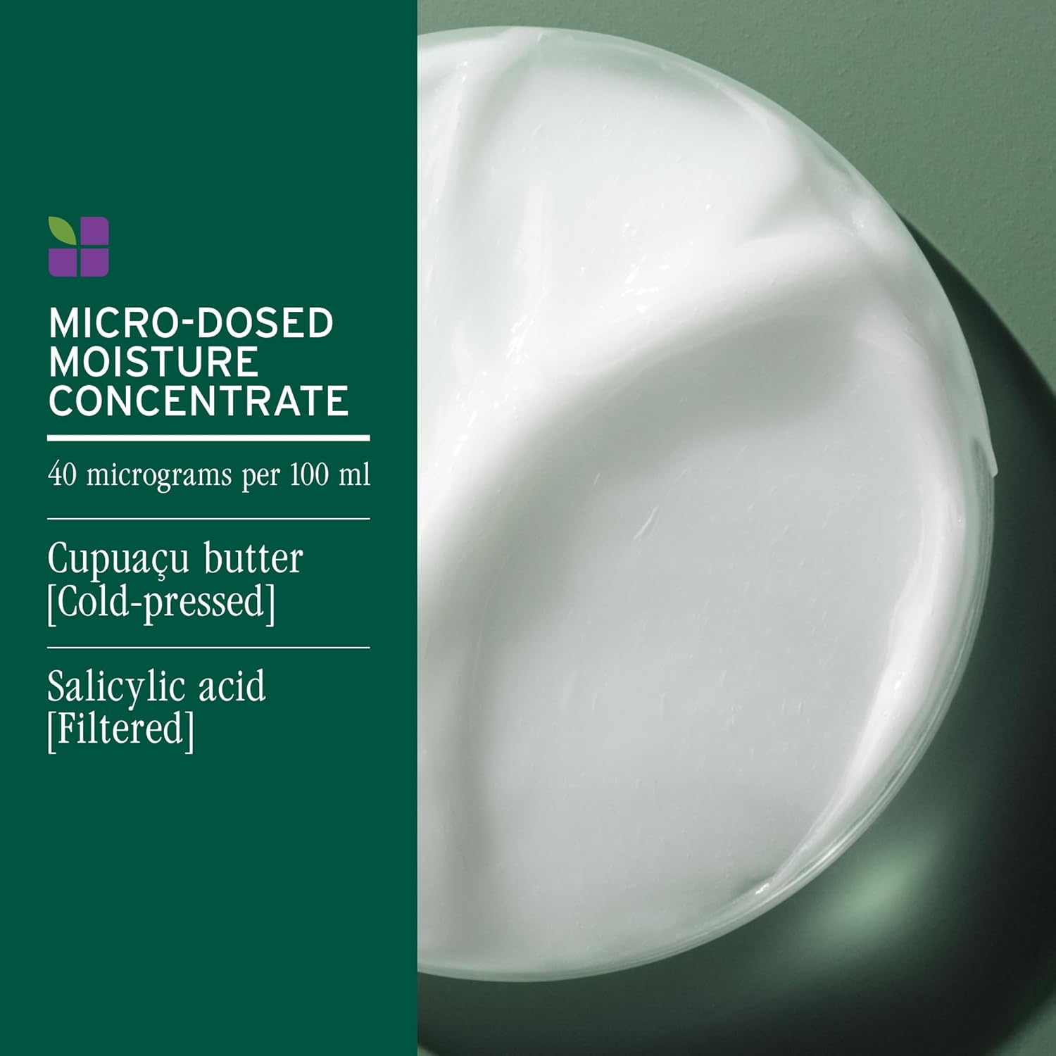Biolage Ultra Hydra Source Leave-In Cream has a microdosed concentrate of cupuacu butter and salicylic acid