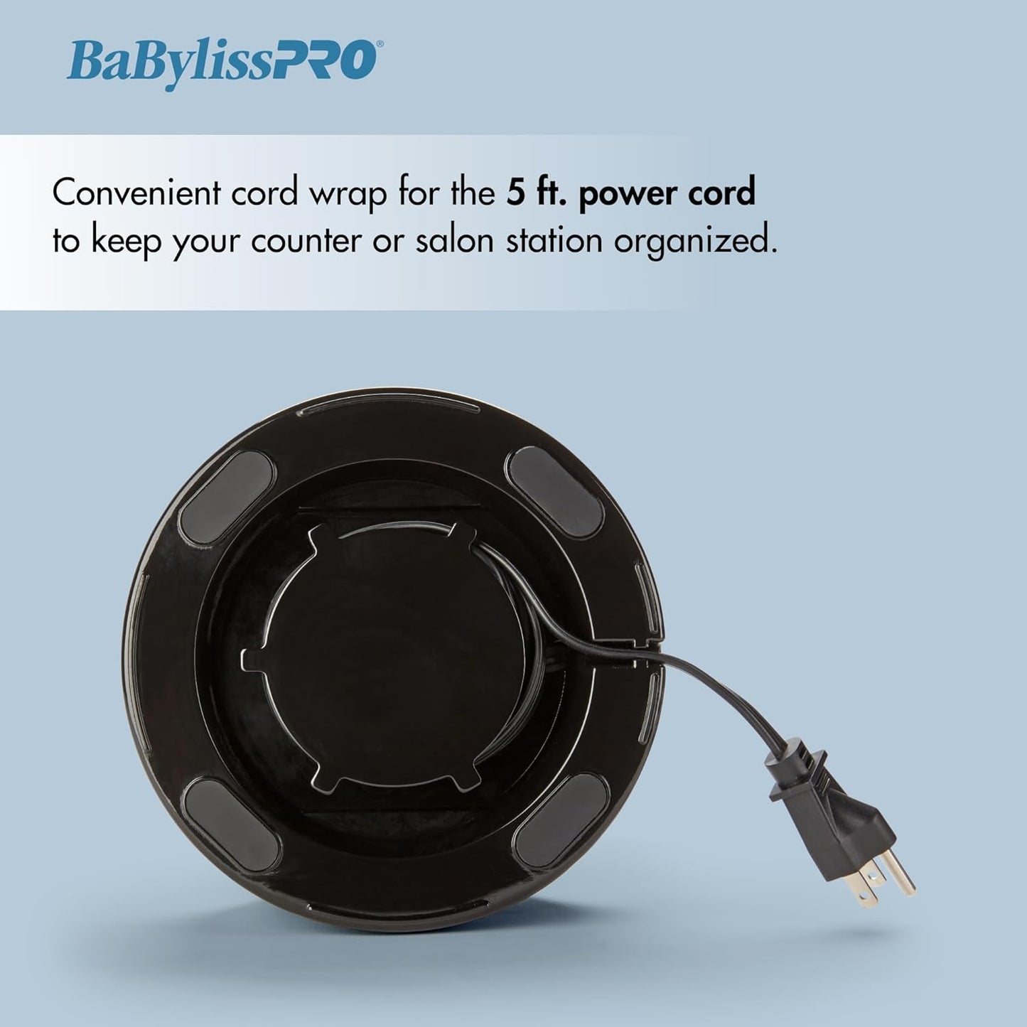 BaBylissPRO Compact Standing Hot Rollers has a 5ft power cord