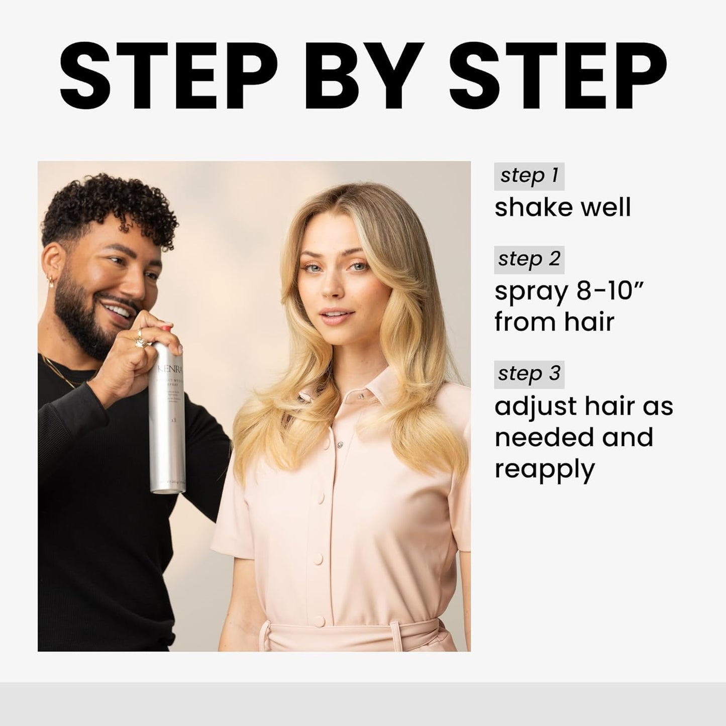 Step by step on how to use Kenra Perfect Medium Spray 13