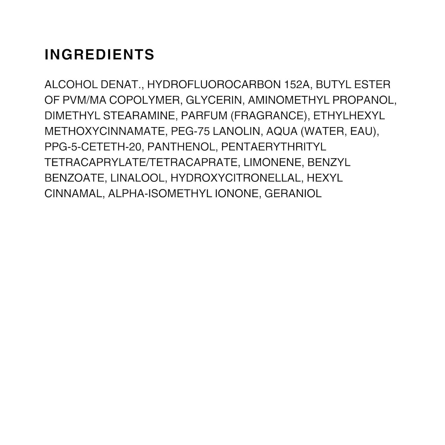 Kenra Perfect Medium Spray 13 ingredients