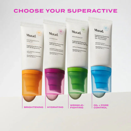 Choose your superactive, Murad brightening, hydrating, wrinkle fighting, and oil + pore control 