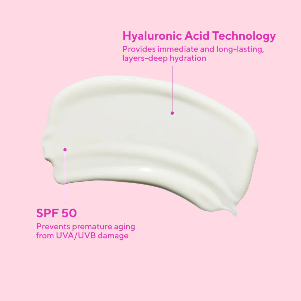 Murad Superactive Moisturizer SPF 50 Hydrating includes hyaluronic acid technology and provides immediate long lasting, layers-deep hydration. SPF 50 prevents premature aging from UVA /UVB damage.