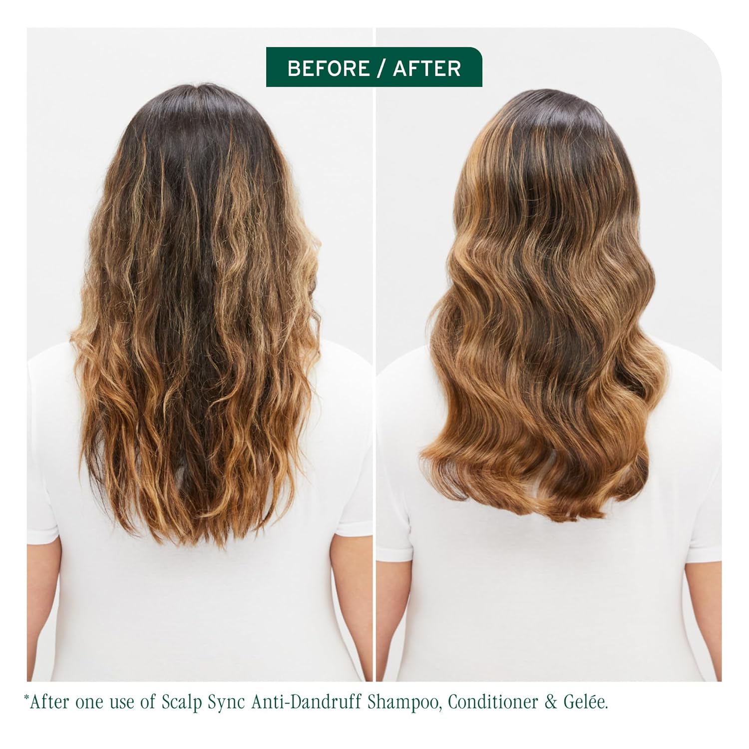 Before and after using Biolage Styling Gelée
