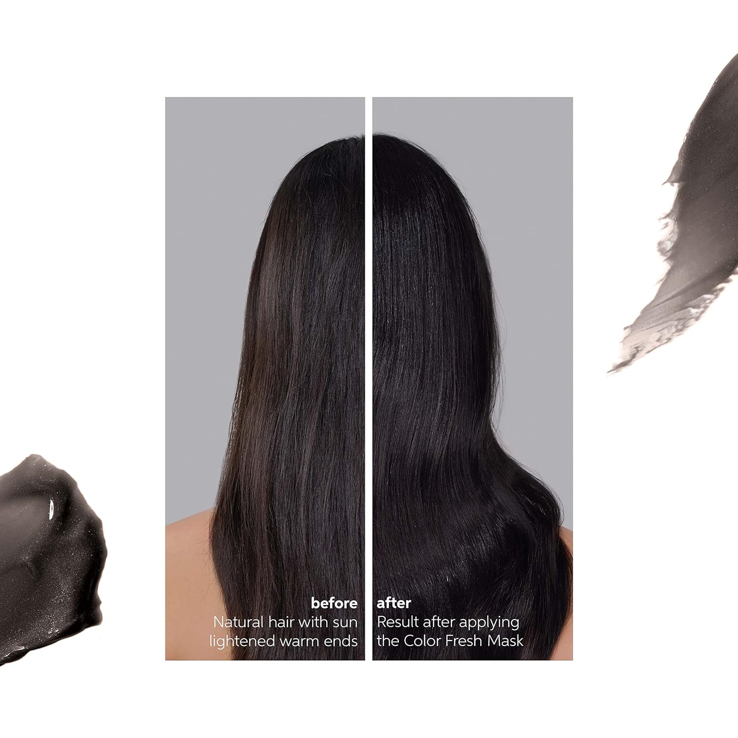 Wella Color Fresh Mask in color Cool Espresso before and after