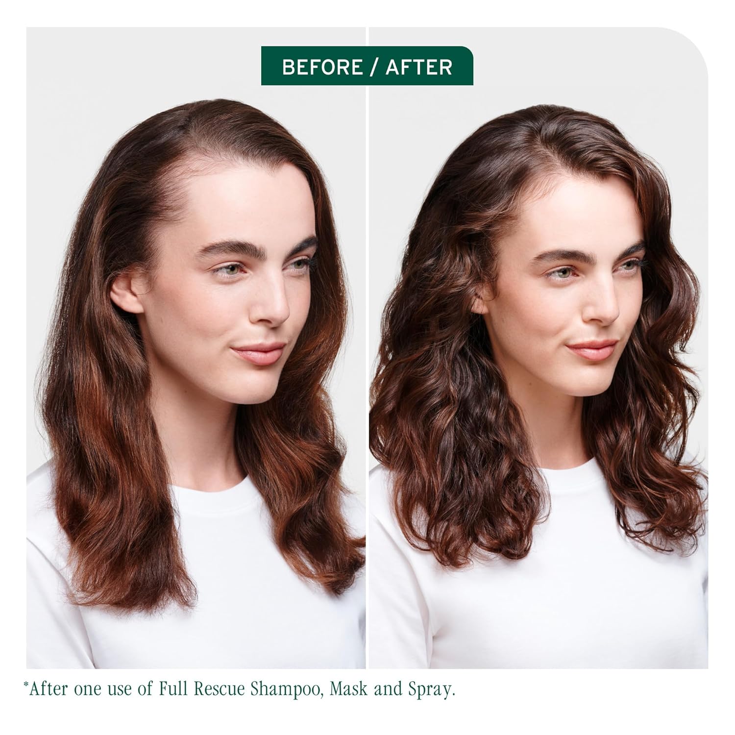 Before and After using Biolage Full Rescue Invigorating Serum for Thinning Hair