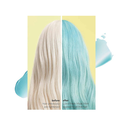 Wella Color Fresh Mask in color Mint before and after