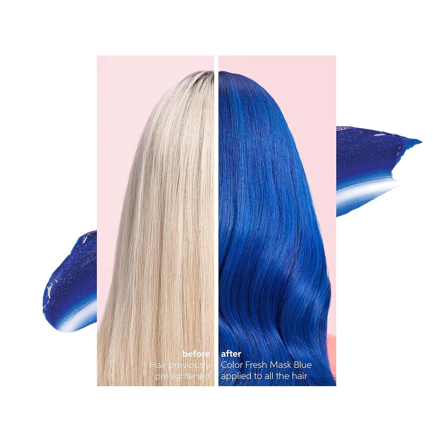 Wella Color Fresh Mask in color Blue before and after