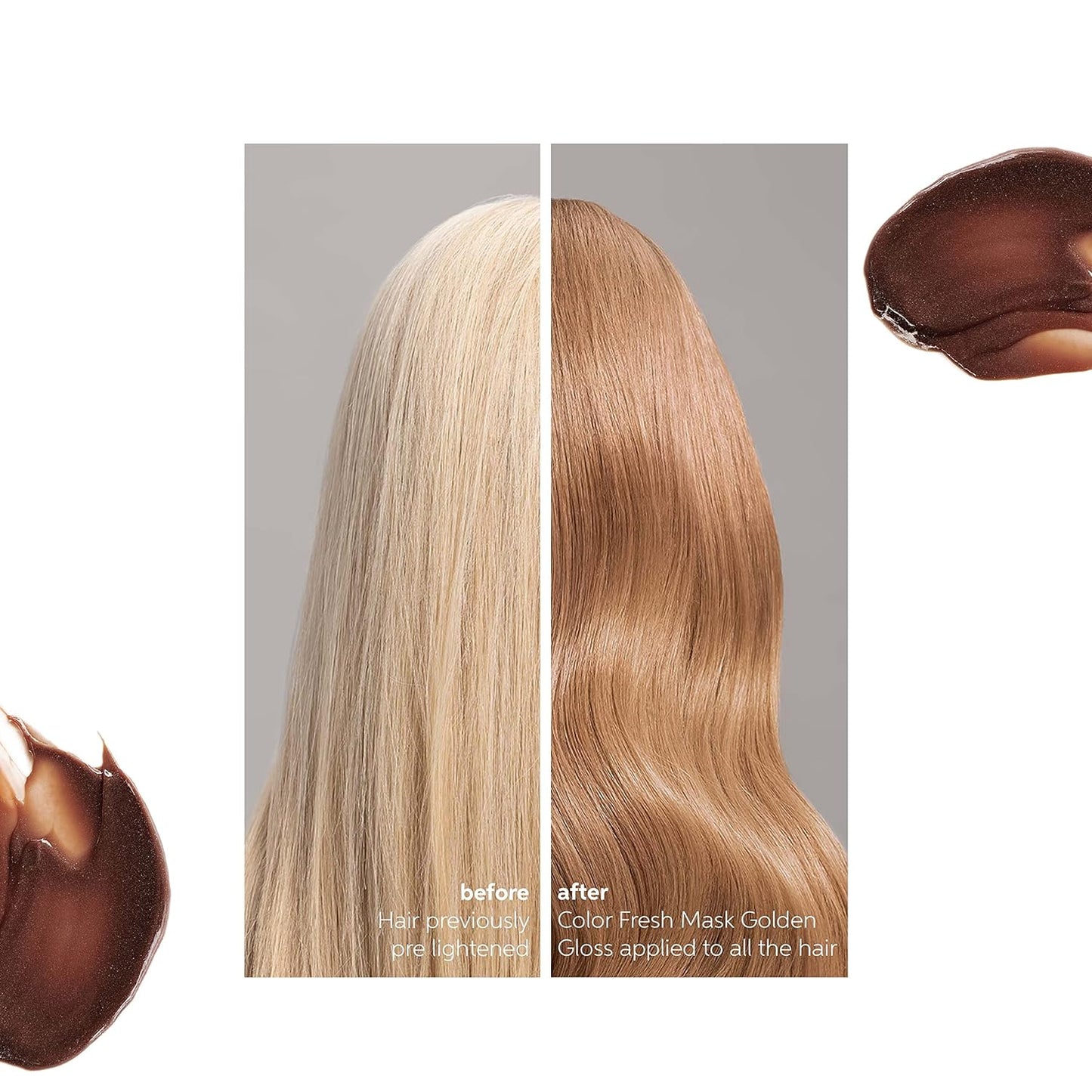 Wella Color Fresh Mask in color Golden Gloss before and after