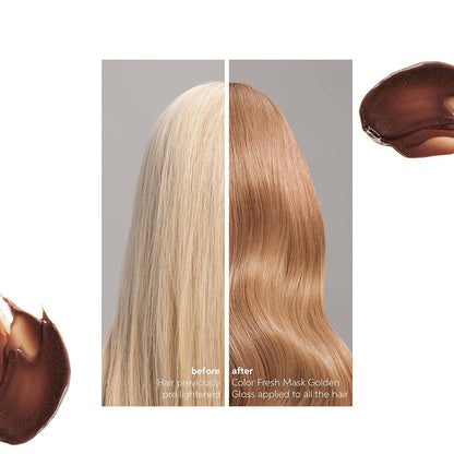 Wella Color Fresh Mask in color Golden Gloss before and after