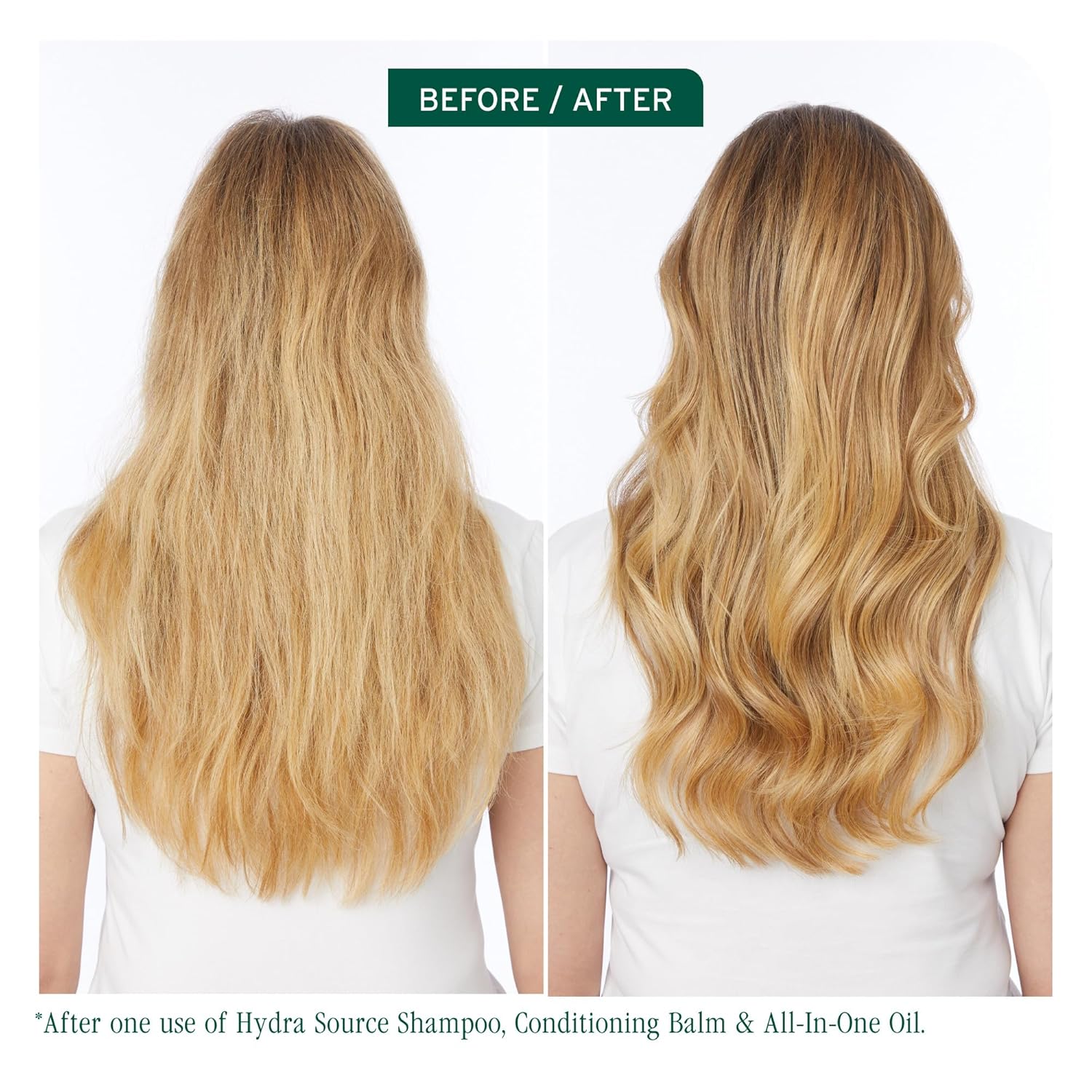 Before and After using Biolage All-In-One Multi-Benefit Oil