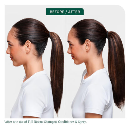 Before and after using Biolage Full Rescue Conditioner