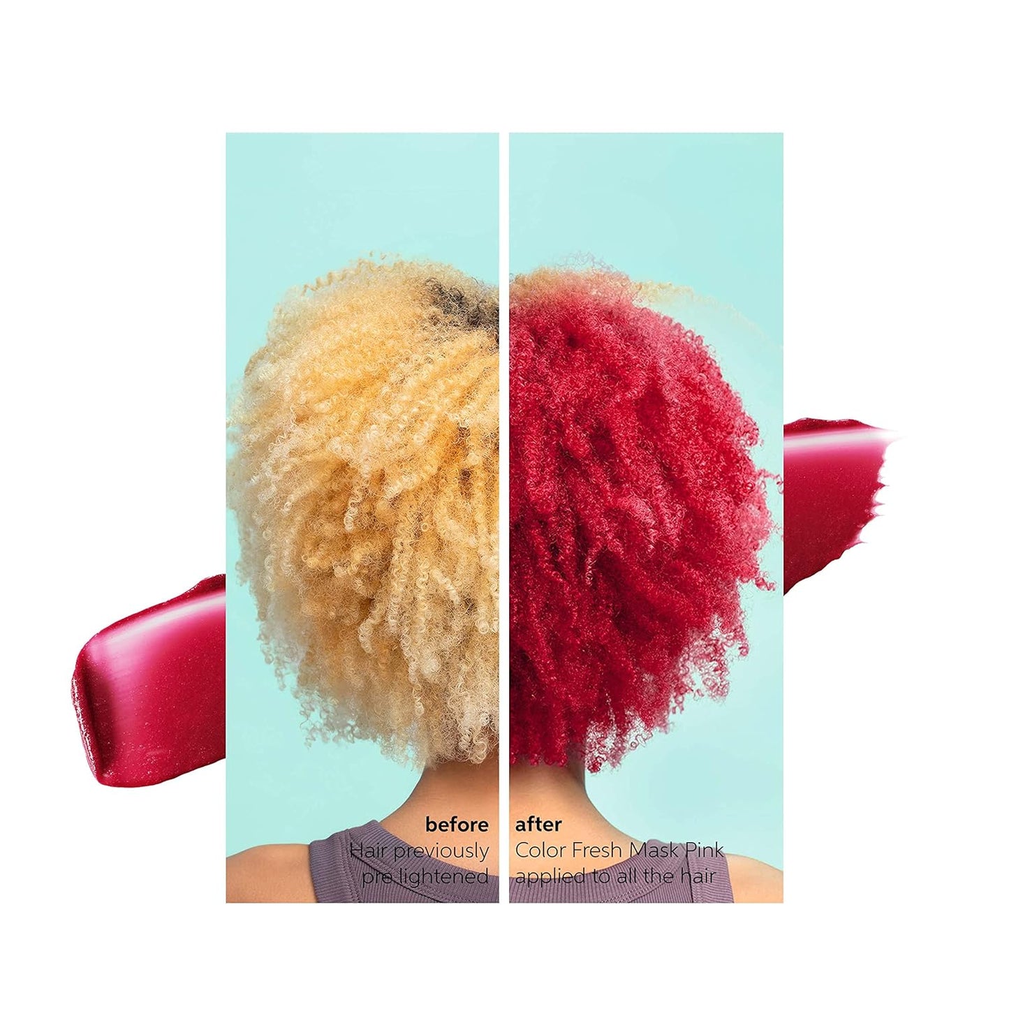 Wella Color Fresh Mask in color Pink before and after