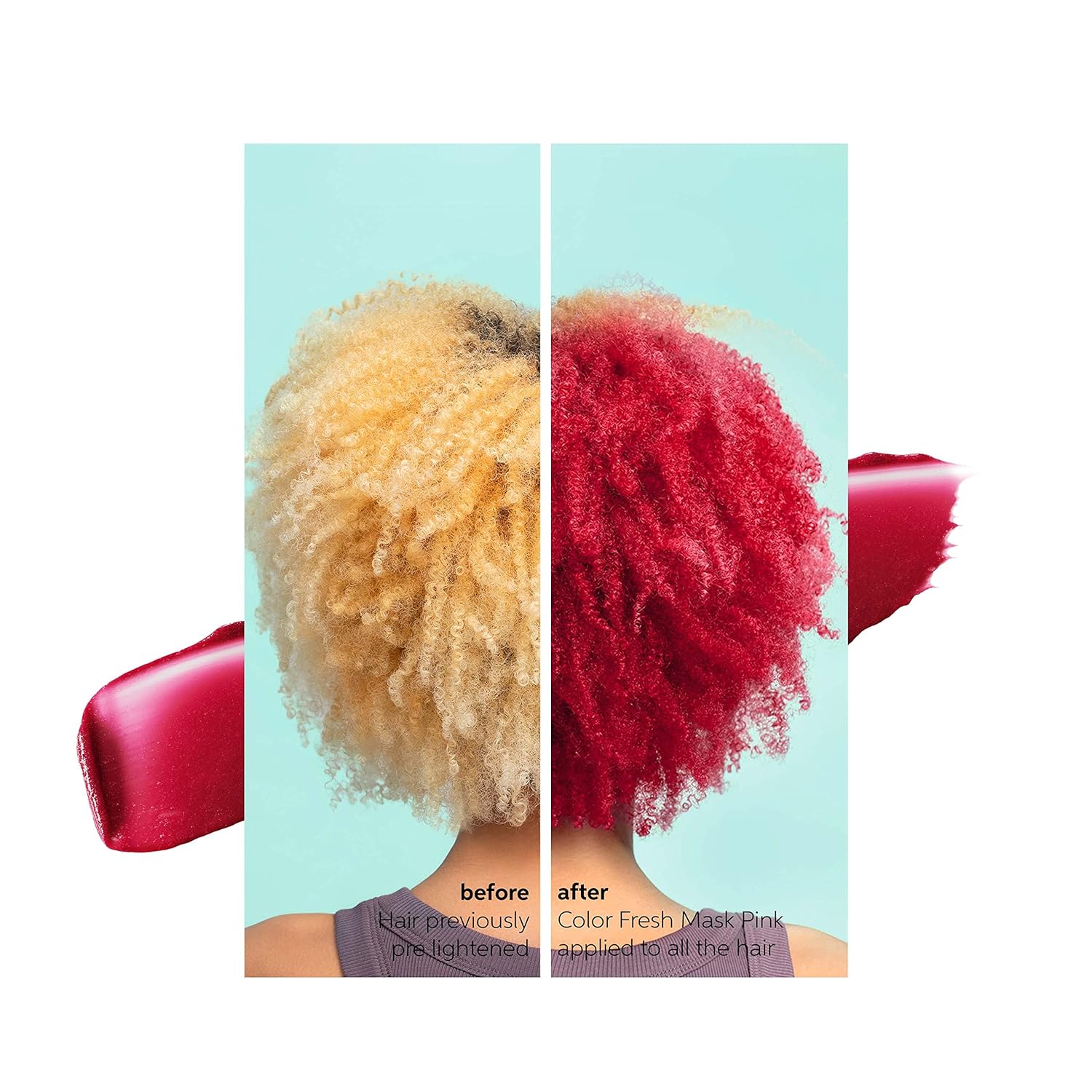 Wella Color Fresh Mask in color Pink before and after
