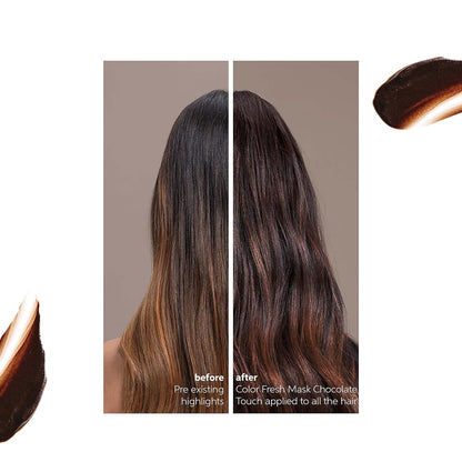 Wella Color Fresh Mask in color Chocolate Touch before and after