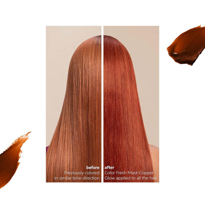 Wella Color Fresh Mask in color Copper Glow before and after
