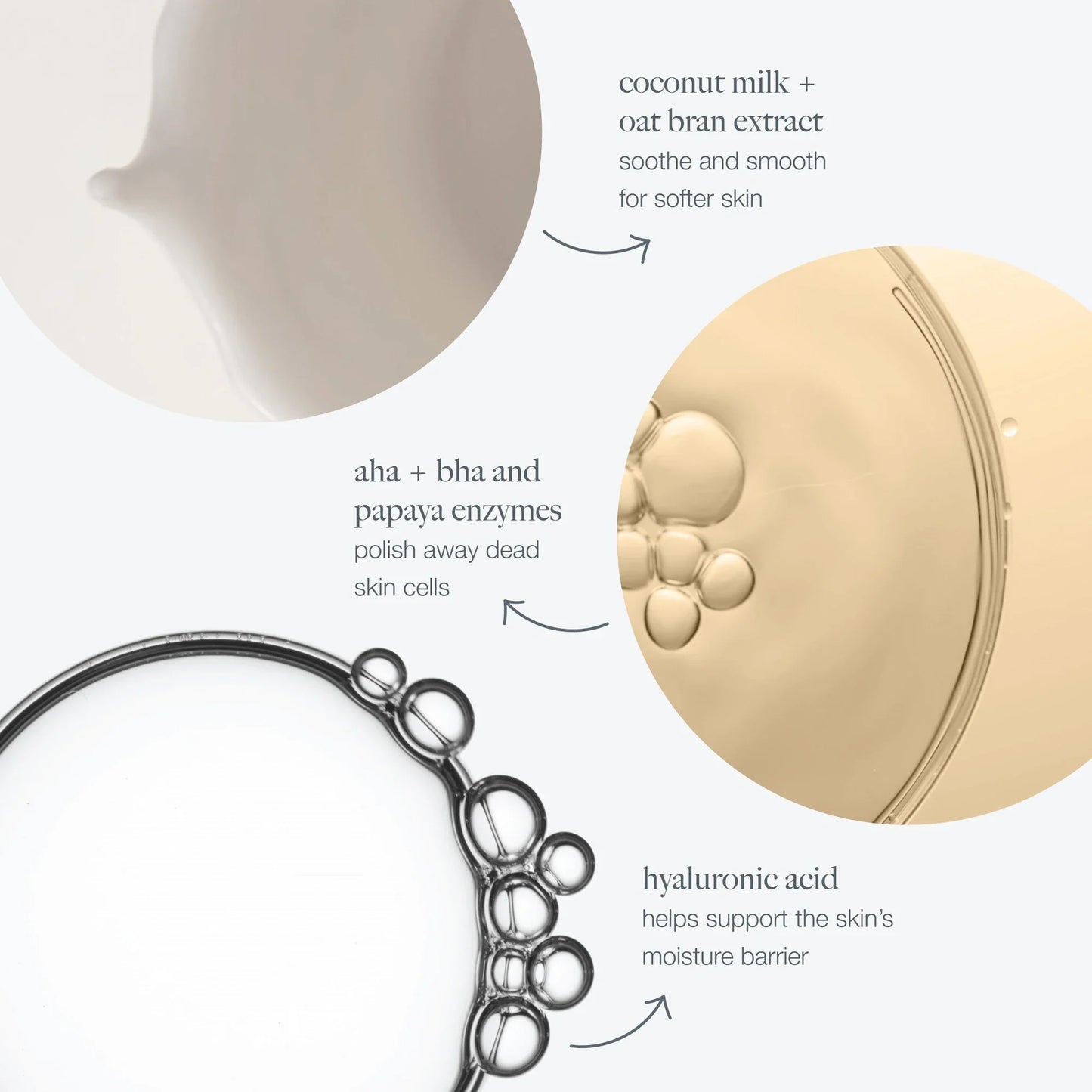 Dermalogica Daily Milkfoliant utilizes coconut milk + oat bran extract, aha + bha and papaya enzymes, and hyaluronic acid